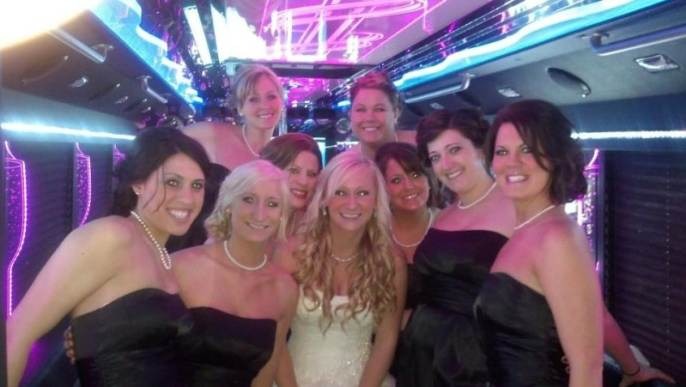 Happy customers enjoying luxury limousine service from www.transportlinkhub.pro in a memorable experience.